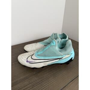 Nike Phantom GX Ghost No Laces Women’s Size 8 Soccer Cleats White Aqua